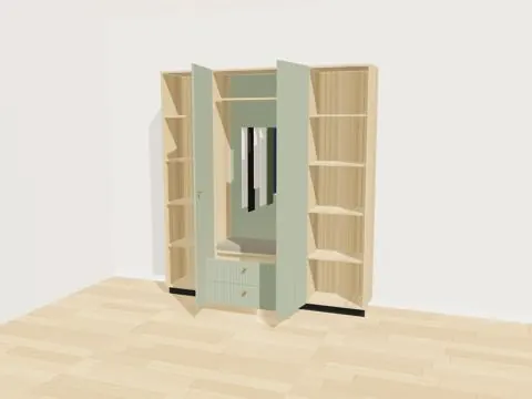 3D-Entwurf Flur, Türen und Schubladen offen
