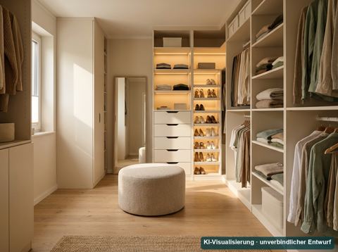 KI-Visualisierung: begehbarer Kleiderschrank