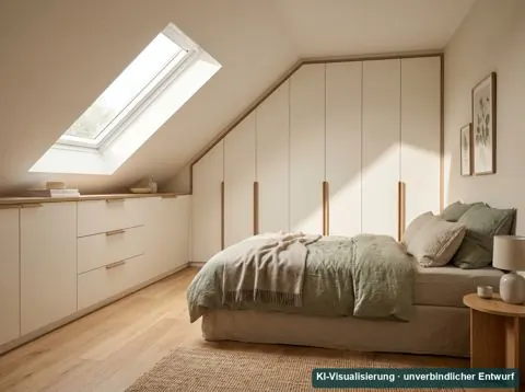 KI-Visualisierung: Einbauschrank unter der Dachschräge