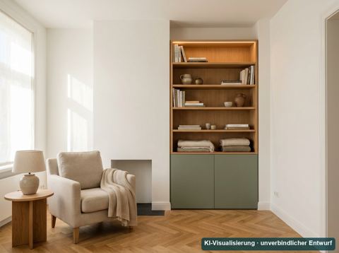 KI-Visualisierung: Einbauschrank in einer Nische