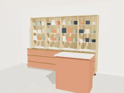 3D-Entwurf Laden, Türen und Schubladen offen