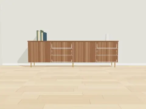3D-Entwurf Wohnzimmer, Frontal